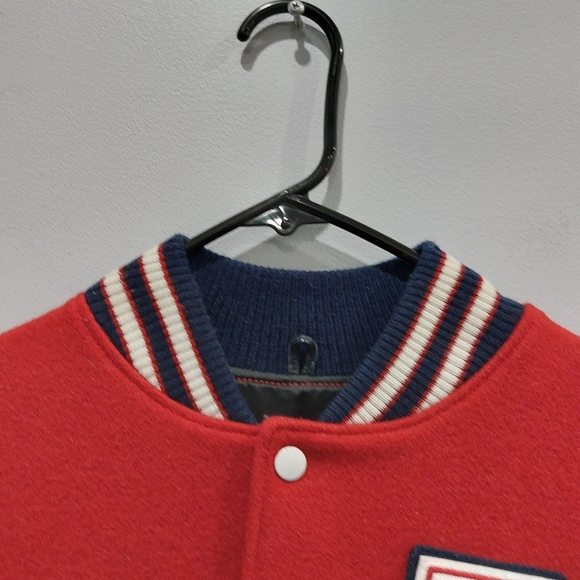 Roots Washington DC Award Leather Wool Varsity Letterman Jacket Medium - Picture 2 of 7